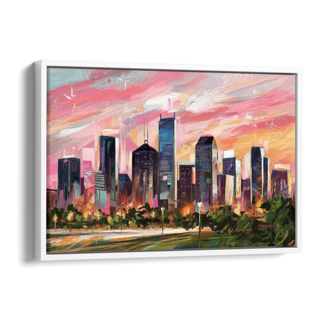 Houston Texas Pride Side - White Canvas Wall Art