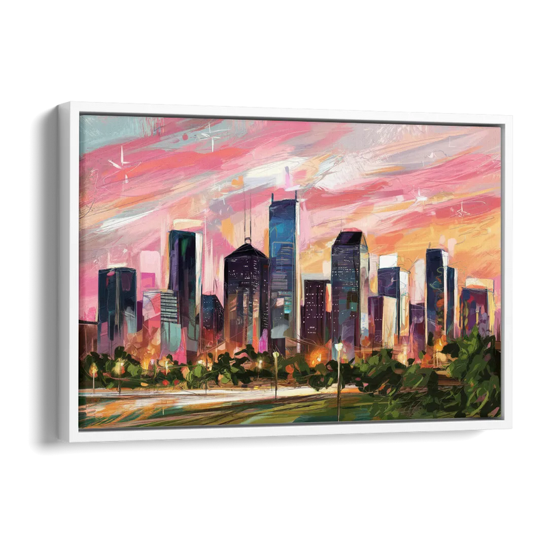 Houston Texas Pride Side - White Canvas Wall Art