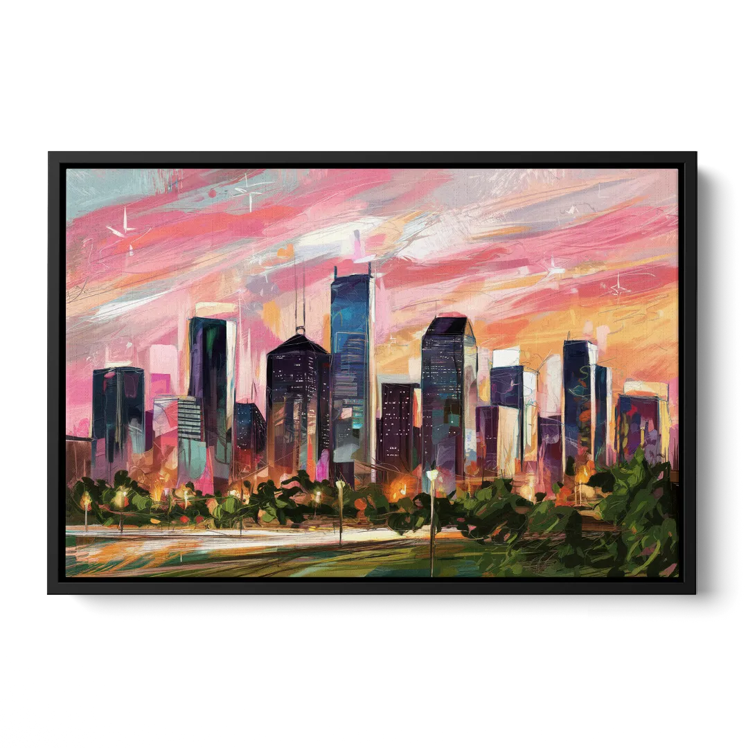 Houston Texas Pride Front - Black Canvas Wall Art