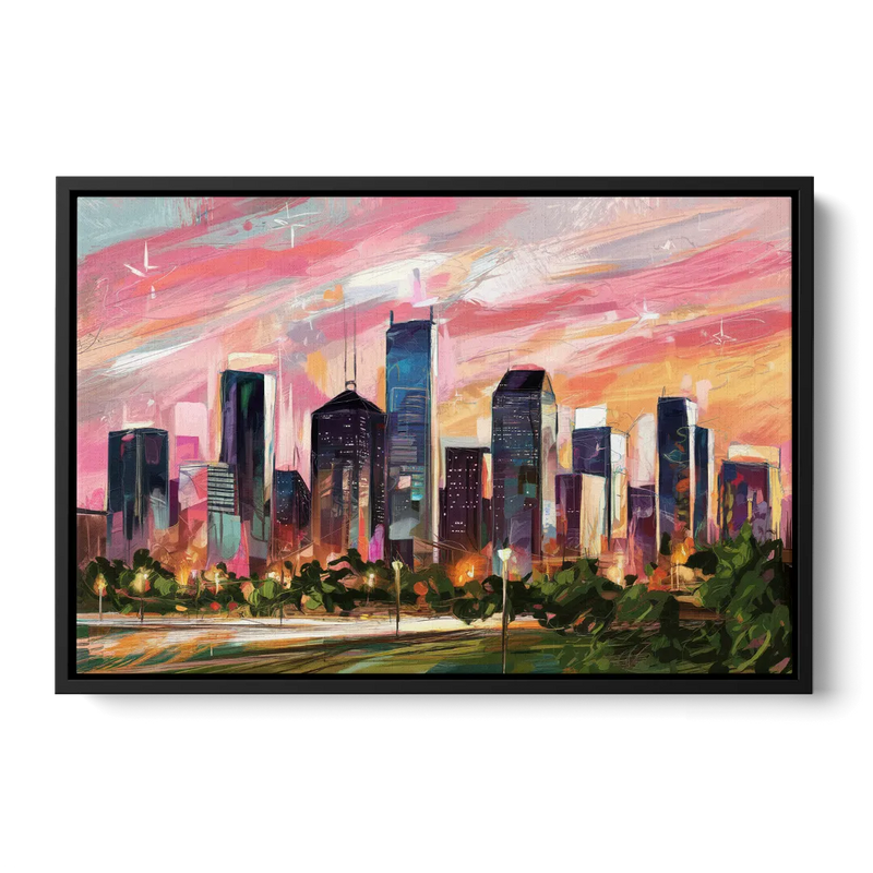Houston Texas Pride Front - Black Canvas Wall Art
