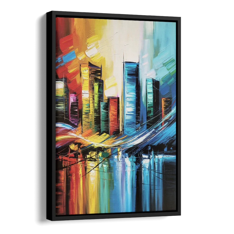 Houston Urban Energy Side - Black Canvas Wall Art