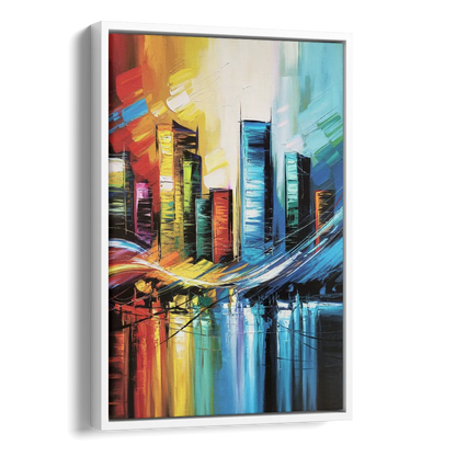 Houston Urban Energy Side - White Canvas Wall Art