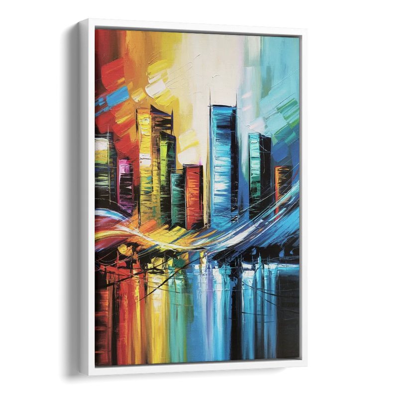 Houston Urban Energy Side - White Canvas Wall Art