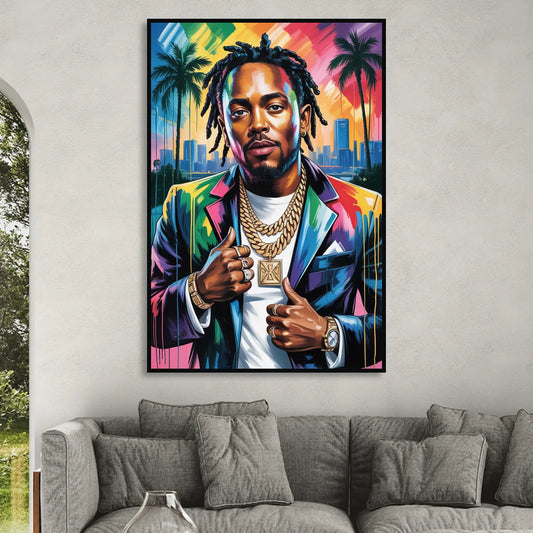 Humble Soul Living Room - Black Canvas Wall Art