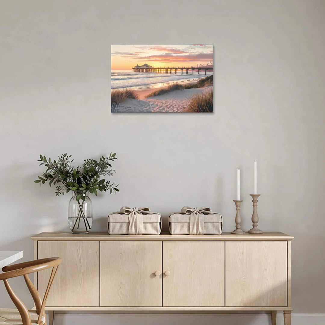 Huntington Beach Coastal Vibes - Canvas Wall Art - Coffee Table - 30x20
