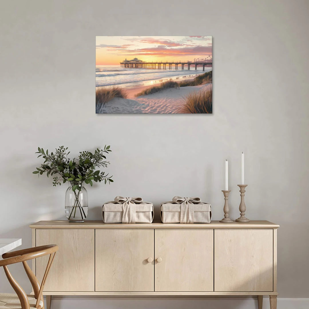 Huntington Beach Coastal Vibes - Canvas Wall Art - Coffee Table - 36x24
