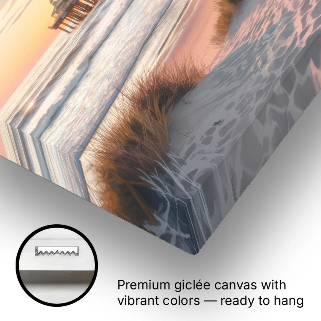 Huntington Beach Coastal Vibes - Canvas Wall Art - Gallery Wrap Corner