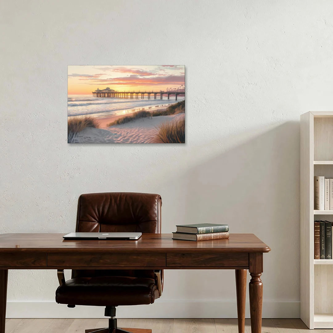 Huntington Beach Coastal Vibes - Canvas Wall Art - Office - 30x20