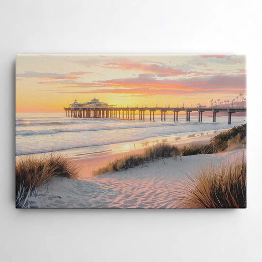 Huntington Beach Coastal Vibes - Canvas Wall Art