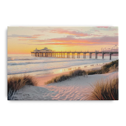 Huntington Beach Coastal Vibes Front - Canvas Wall Art