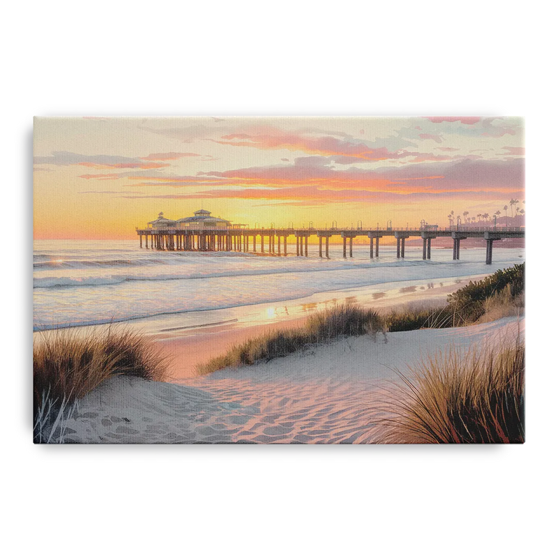 Huntington Beach Coastal Vibes Front - Canvas Wall Art