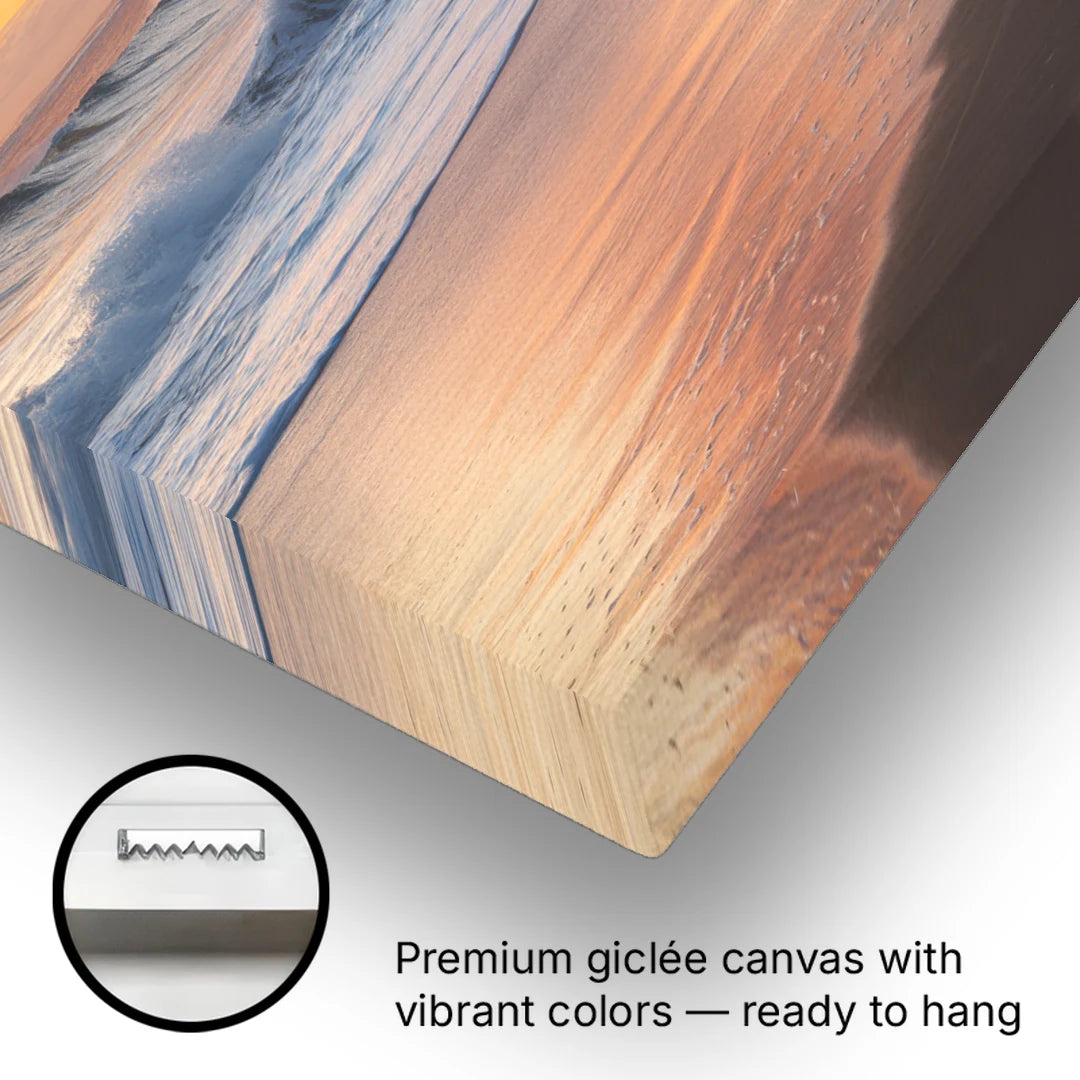 Huntington Beach Golden Hour - Canvas Wall Art - Gallery Wrap Corner