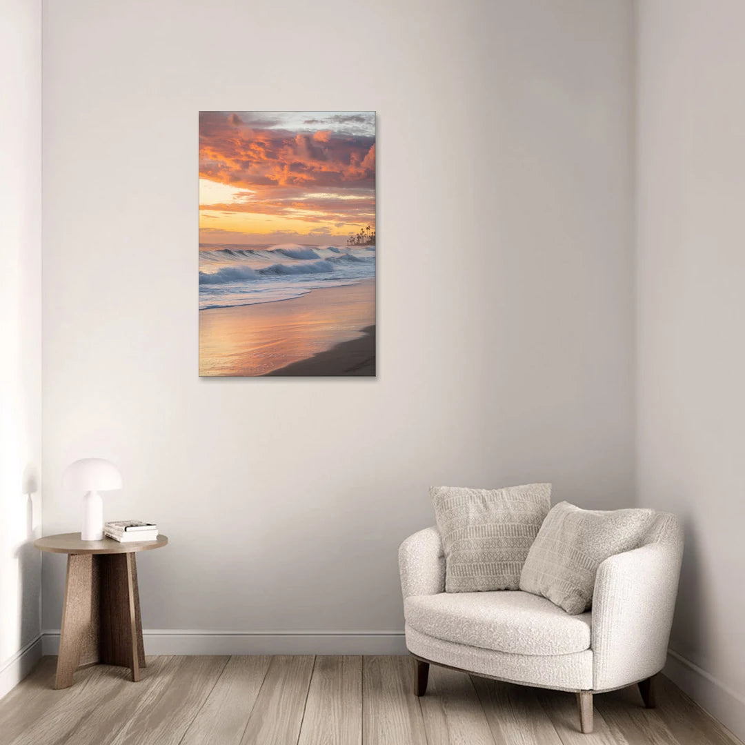 Huntington Beach Golden Hour - Canvas Wall Art - Sofa - 24x36
