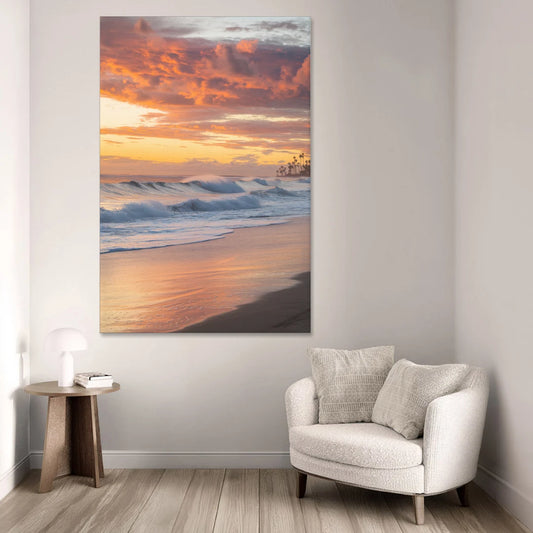 Huntington Beach Golden Hour - Canvas Wall Art - Sofa - 40x60