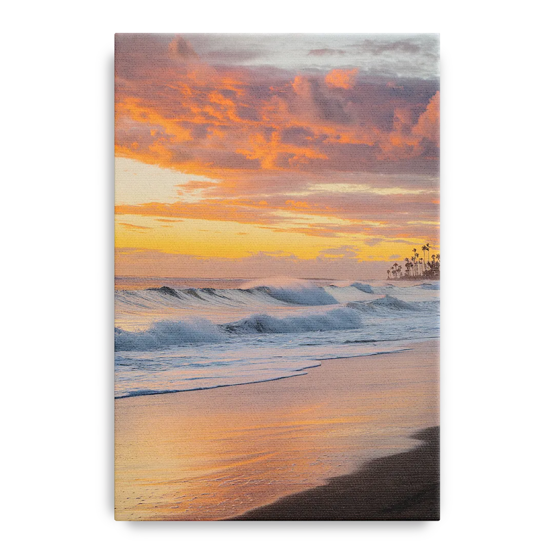 Huntington Beach Golden Hour Front - Canvas Wall Art