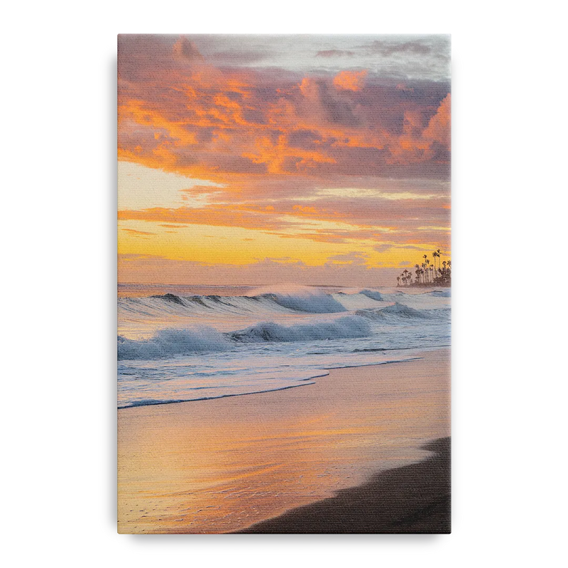 Huntington Beach Golden Hour Front - Canvas Wall Art