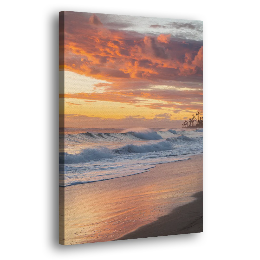 Huntington Beach Golden Hour Side - Canvas Wall Art