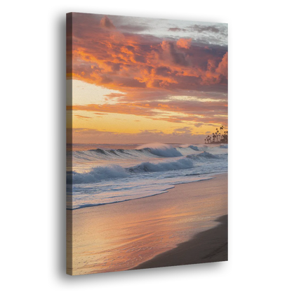 Huntington Beach Golden Hour Side - Canvas Wall Art