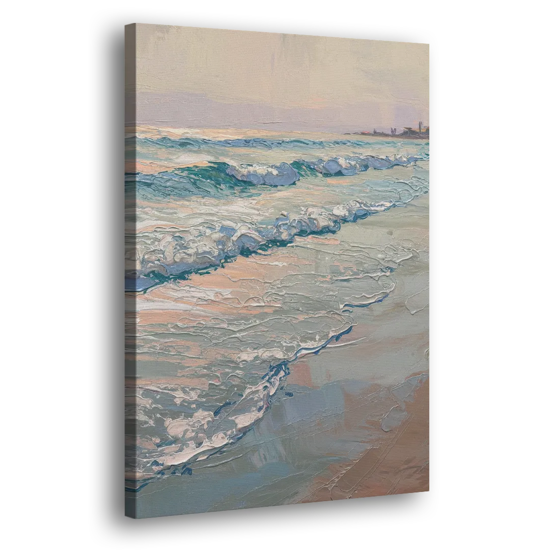 Huntington Beach Ocean Waves Side - Canvas Wall Art
