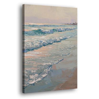 Huntington Beach Ocean Waves Side - Canvas Wall Art