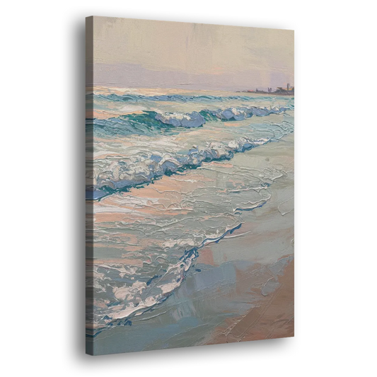 Huntington Beach Ocean Waves Side - Canvas Wall Art