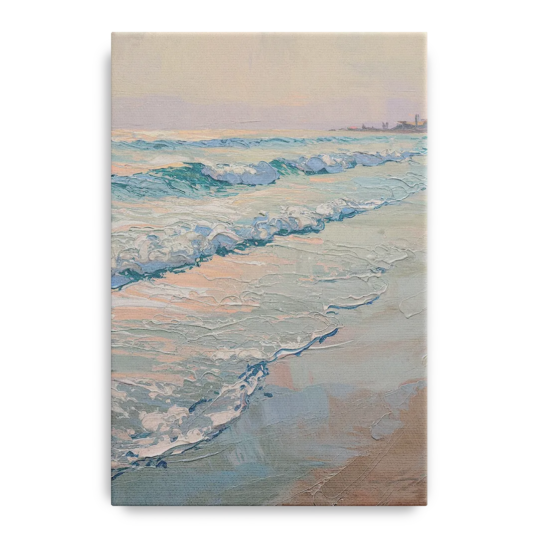 Huntington Beach Ocean Waves Front - Canvas Wall Art