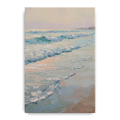 Huntington Beach Ocean Waves Front - Canvas Wall Art