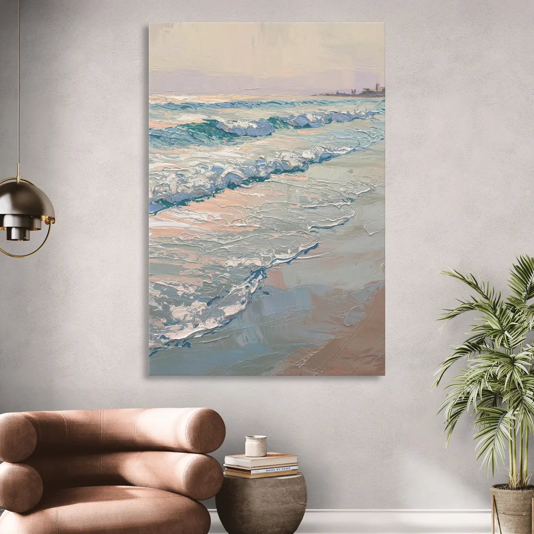 Huntington Beach Ocean Waves Living Room - Canvas Wall Art
