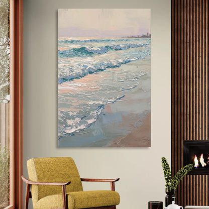 Huntington Beach Ocean Waves Sitting Room - Canvas Wall Art