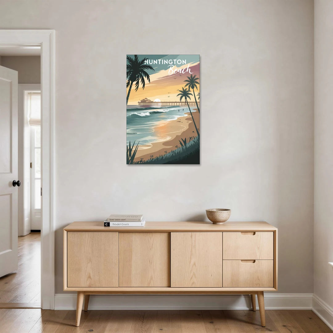 Huntington Beach Pacific Coast - Canvas Wall Art - Coffee Table - 24x36