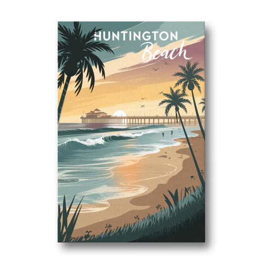 Huntington Beach Pacific Coast - Canvas Wall Art - Front