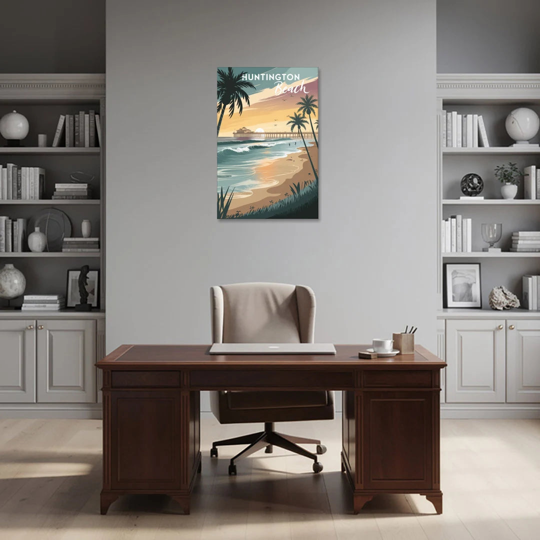 Huntington Beach Pacific Coast - Canvas Wall Art - Office - 24x36