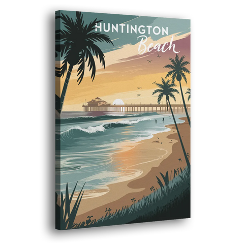 Huntington Beach Pacific Coast - Canvas Wall Art