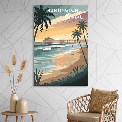 Huntington Beach Pacific Coast Sitting Room - Canvas Wall Art