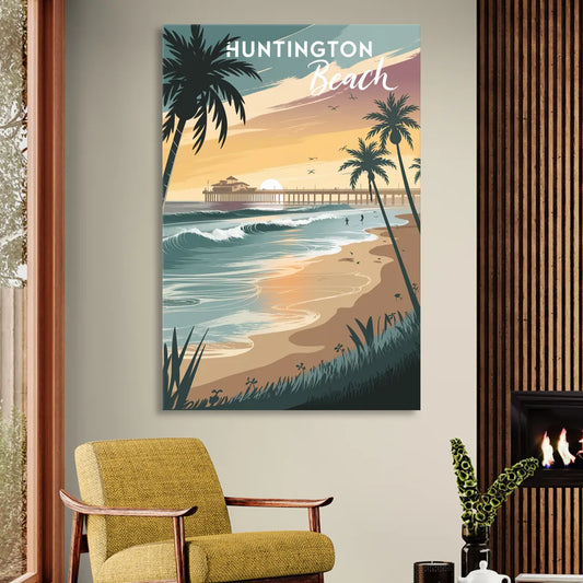 Huntington Beach Pacific Coast Living Room - Canvas Wall Art