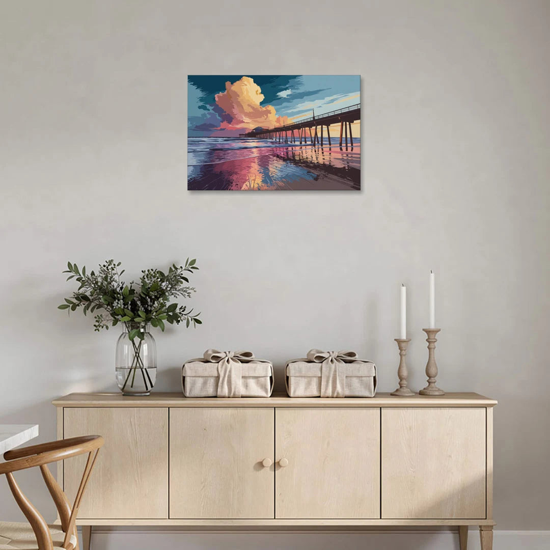 Huntington Beach Sunrise Views - Canvas Wall Art - Coffee Table - 30x20