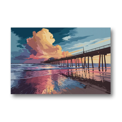 Huntington Beach Sunrise Views - Canvas Wall Art - Front