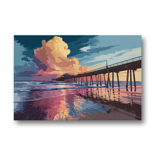 Huntington Beach Sunrise Views - Canvas Wall Art - Front