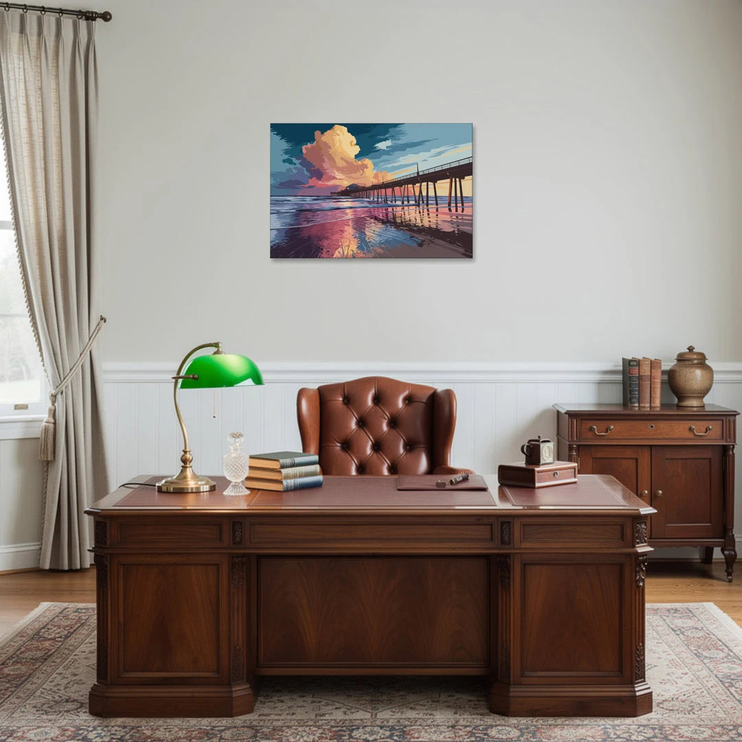 Huntington Beach Sunrise Views - Canvas Wall Art - Office - 30x20