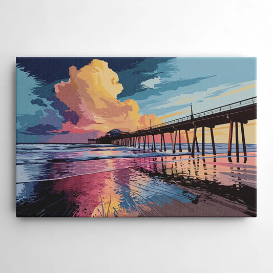 Huntington Beach Sunrise Views - Canvas Wall Art