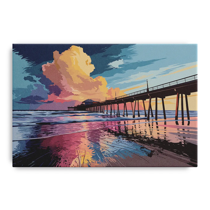 Huntington Beach Sunrise Views Front - Canvas Wall Art