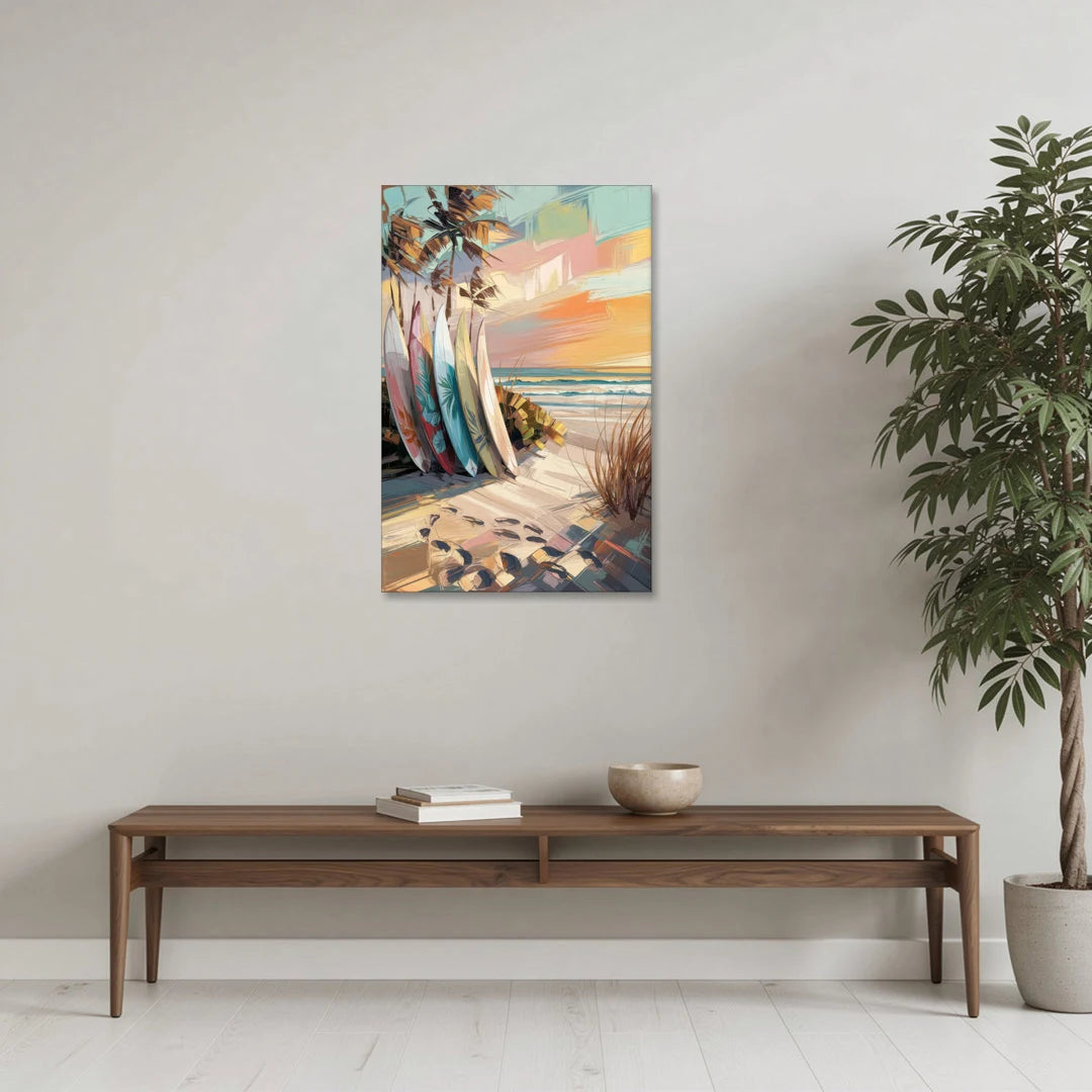 Huntington Beach Surfboards - Canvas Wall Art - Coffee Table - 24x36