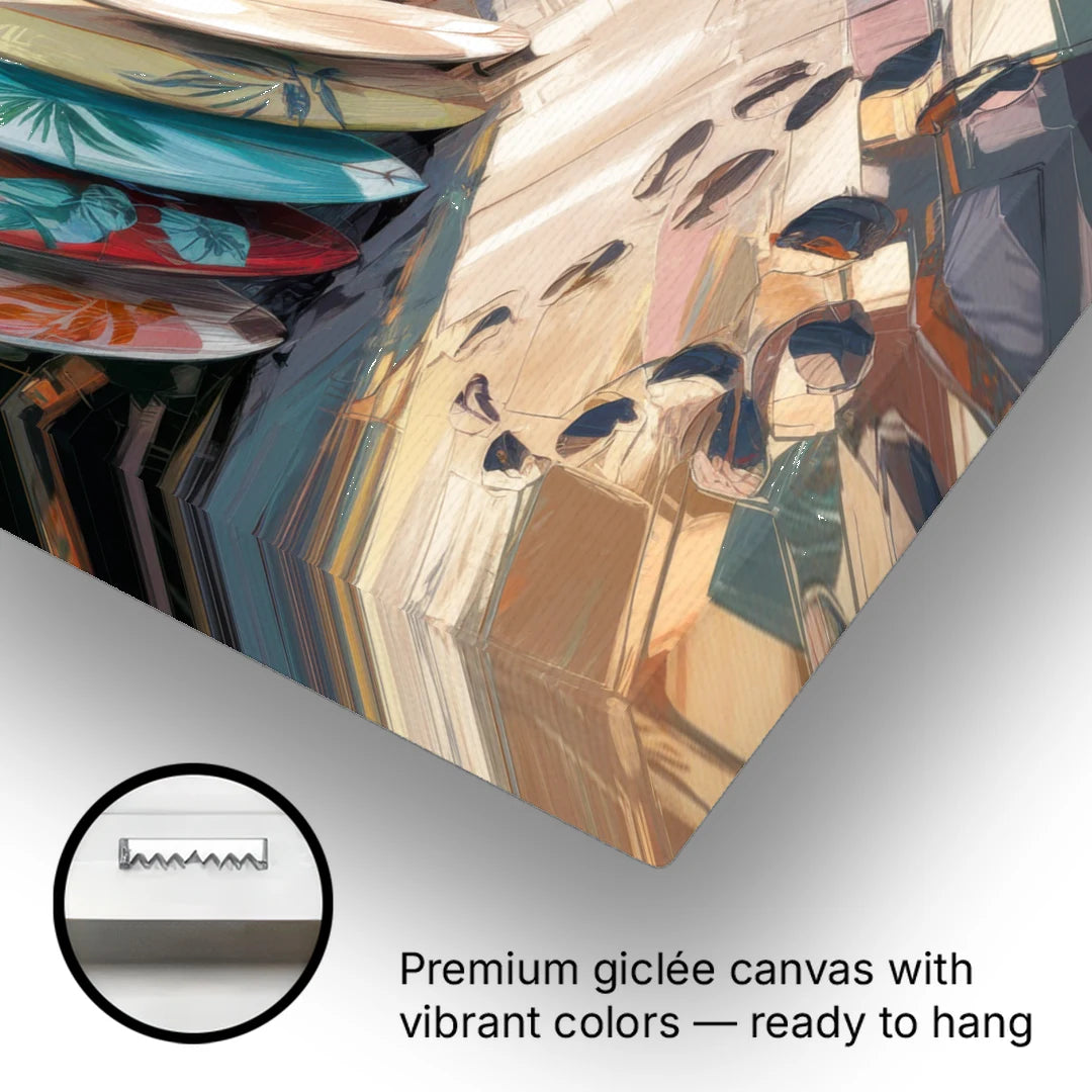 Huntington Beach Surfboards - Canvas Wall Art - Gallery Wrap Corner