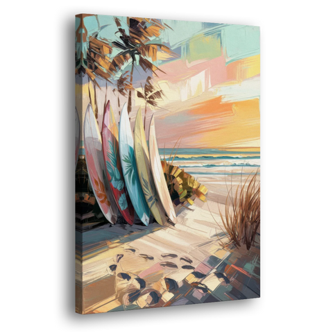 Huntington Beach Surfboards - Canvas Wall Art - Side
