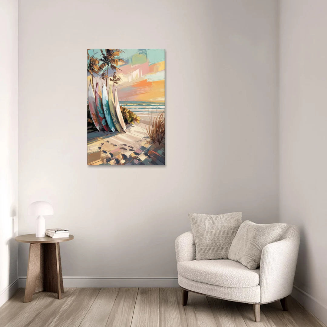 Huntington Beach Surfboards - Canvas Wall Art - Sofa - 24x36
