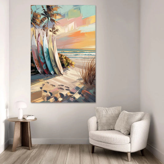 Huntington Beach Surfboards - Canvas Wall Art - Sofa - 40x60