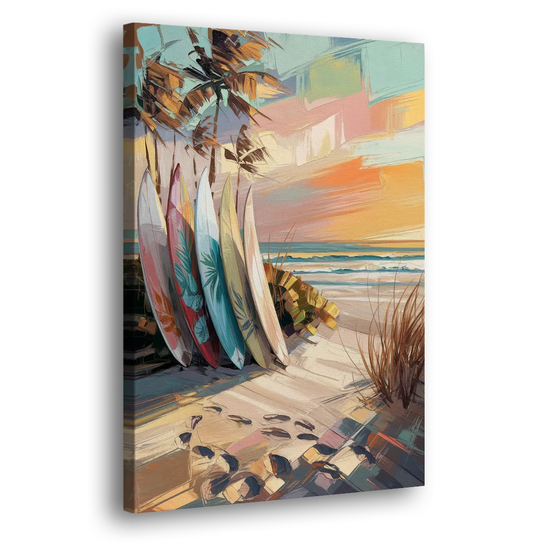 Huntington Beach Surfboards Side - Canvas Wall Art