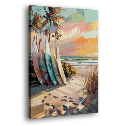 Huntington Beach Surfboards Side - Canvas Wall Art