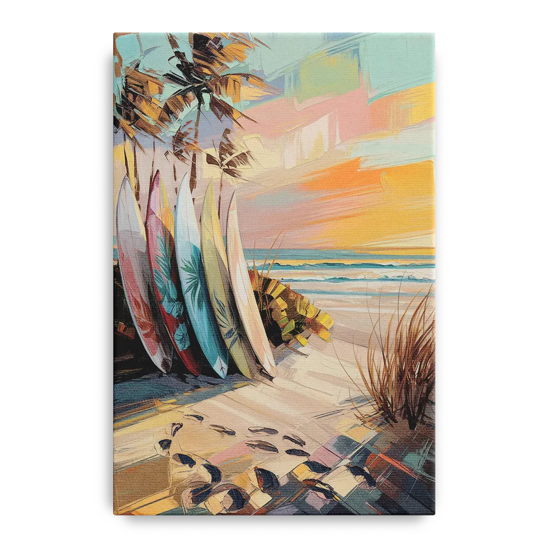 Huntington Beach Surfboards Front - Canvas Wall Art