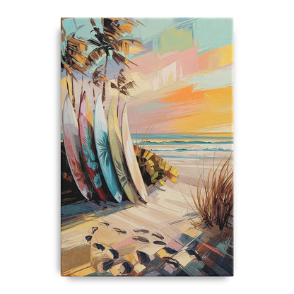 Huntington Beach Surfboards Front - Canvas Wall Art